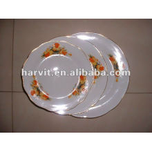 Alta Qualidade Redonda White &amp; Variável Decor Cut Edge Porcelain Soup Plates